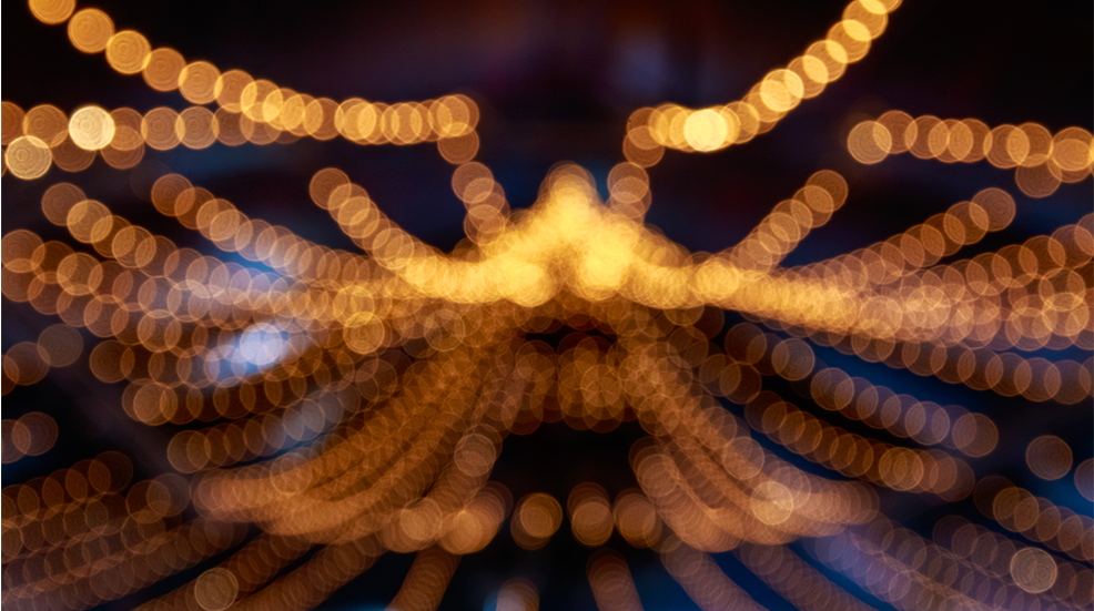 Blurred festive lights of Winter Wonderland